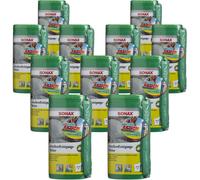 11x SONAX 04120410 Panni Pulizia Vetri Box Con Panno IN Microfibra 75 ML