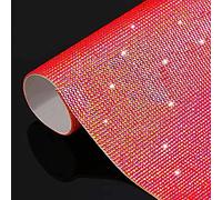 12.000 fogli di strass luccicanti autoadesivi da 2 mm, riparano il calore, per decorazioni di auto e artigianato, colore: rosso grande