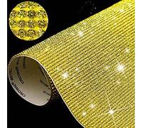 12.000 fogli di strass luccicanti da 2 mm, per fai da te, decorazione auto, autoadesivi, riparazione del calore, glitter, per decorazioni di auto e artigianato, colore: giallo