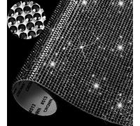 12.000 pezzi di strass sintetici brillanti, decorazione autoadesiva per auto, regali, creazioni fai da te, 24 cm x 20 cm (colore: nero)