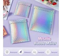 12/10/1 pezzi Buste imbottite a bolle in metallo, Buste di spedizione impermeabili con chiusura adesiva, Buste imbottite autoadesive, Buste di spedizione con charm glitterato in alluminio, Buste regal