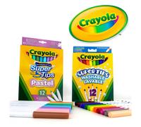 12+12 Supertips - 12 Pastello E 12 Superbright Crayola Pennarelli Colorati