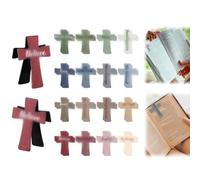 12/16/24 Pcs Magnetic Cross Bookmarks, Magnet Cross Bookmark with Inspiration Sayings, Religious Christian Book Page Clips Marks Gifts for Bible Study