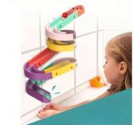12/16 pezzi Set giocattolo da assemblare per il bagno, gioco di scivolo d'acqua in plastica senza elettricità con palline, blocchi di costruzione per pipeline fai-da-te creativi, adatto per bambini pi