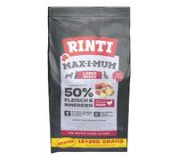 12 + 2 kg gratis! 14 kg RINTI Max-i-mum - Large Breed Pollo
