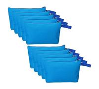 12,2 x 7,5 sacchetti per il trucco in tela con cinturino, confezione da 10 matite multiuso cosmetiche astuccio con cerniera custodia da viaggio, astuccio da toilette organizer per ufficio a D, blu