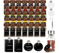 12/24/35 pezzi barattolo di spezie in legno di acacia con coperchio quadrato set barattolo di spezie in vetro da 120 ml con etichetta per spezie