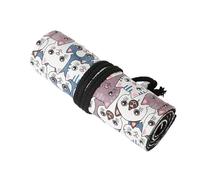 12/24/36/48/72 fori Matite Rotolo Tela Matita Organizzatori Bag Wrap Lovely Cats Pencil Case Bag, 48 fori