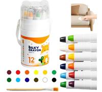12/24/36/48 Color Rotary Washable Crayons, Quick Drying Easy Grip Silky Twist Crayons, Multicultural Pastel Gel Crayon for Painting Enthusiast