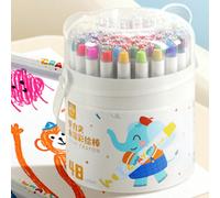 12/24/36/48 Colori Pastelli a cera setosi, Matite colorate rotanti, Pastelli a olio lavabili, Pastelli a olio in fibra flessibile, Pastelli a olio lavabili portatili, Pastelli a olio vibranti, Fornitu