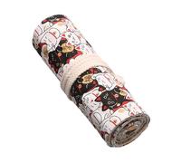 12/24/36/48 fori multifunzionale matita sacchetto di tela astuccio carino animale rotolo tela involucro per artisti caso grande capacità Wrap Roll Bag, K, 24 Holes