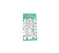 12/24/36 pezzi di fiocchi di Natale, piccoli fiocchi dorati e rossi for l'albero di Natale, mini ornamenti a fiocco, decorazione for la casa(24Pcs(2Pack),Silver)