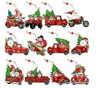 12, 24, 36 pezzi di vari ornamenti in legno nani di Natale decorazione dell'albero di Natale nano Babbo Natale bambola di legno appeso mestiere