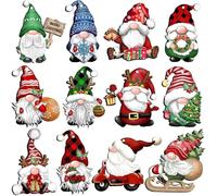 12, 24, 36 pezzi di vari ornamenti in legno nani di Natale decorazione dell'albero di Natale nano Babbo Natale bambola di legno appeso mestiere