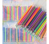 12/24/48/100 pezzi Ricariche per penne gel glitterate - Set di ricambio inchiostro multicolore. Adatto per arte, artigianato e progetti di scrittura - Set di penne in materiale plastico durevole ad al