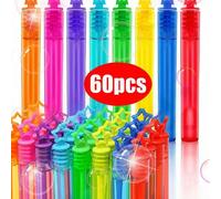 12/24/48/60 pezzi Mini bacchette per bolle colorate, giocattoli per soffiare bolle per adolescenti, tubi soffiatori di bolle a cartoni animati, gadget per feste, compleanni, raduni 48 pezzi (mix casua