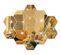 12/24/48 Adesivi murali fai-da-te in acrilico a specchio, adesivi murali a esagono a specchio per decorazione di soggiorno e camera da letto, adesivi, decalcomanie murali, decalcomanie in vinile per d