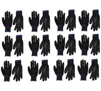 12, 24 paia di guanti da lavoro in nylon rivestito in PU, neri Giardinaggio, edilizia, meccanica di Ajs Workwear Ltd