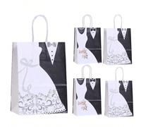 12/24 pezzi Sacchetti regalo per sposa e sposo, sacchetti bomboniere per matrimonio, eleganti e semplici borsette di carta per regali di nozze e ricordi 6 pezzi-493-1,6 pezzi-493-2,12 pezzi-493-1,12 p