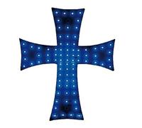 12-24V 84 LED Blu per interni di camion, segno a croce, 23X25CM, per parabrezza e cruscotto, con ventose