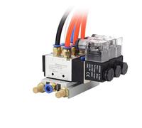 12/24V DC 110/220V AC Multi Option 4V210-08 Pneumatic Solenoid Valve Block With Muffler Fitting Base Manifold 2/3/4/6 Way(4 Row 4mm fitting)