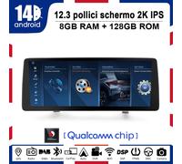 12.3" IPS Android 14 Autoradio CarPlay 4G GPS Navigatore BMW Serie 5 E60 E61 CCC