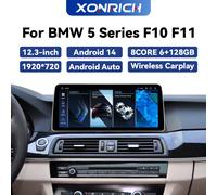 12.3 pollici 1920*720 Wireless Carplay Android Auto per BMW serie 5 F10 F11 CIC NBT lettore multimediale per Auto 6GB + 128GB Navi IPS Screen 8 Core-4G 64G CIC