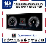 12,3" Qualcomm 128G Android 14 Autoradio CarPlay GPS WIFI Audi A4 B8 A5 B8 S4 S5