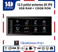 12,3"Qualcomm 8-Core Android 14 Autoradio CarPlay GPS BT5.1 WIFI Audi Q5 Concert