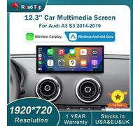 12.3 RoadTop Wireless CarPlay Per Audi A3 S3 B9 MIB MIB2 2014-2019 Multimedia Linux Schermo Android Auto Airplay Autolink