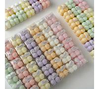 12/30 pezzi Mini candele cubiche aromaterapiche - Adatte per San Valentino o qualsiasi occasione - Paraffina, decorazione con glitter, regalo ideale per le vacanze blu,giallo,rosa,Viola,12 pezzi bianc