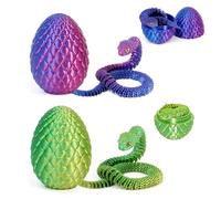 12'' 3D stampato Serpente in Uovo Figura di Serpente 3D in Uova di Pasqua, Snake articolato Fidget Giocattoli per la Casa e l'ufficio Esecutivi Decor (Purple & Green)