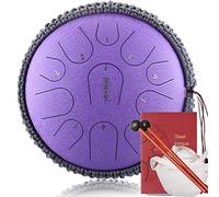 12.5 In 11 Notes Drum Della Lingua In Acciaio Con Decorazione A Corda, Tamburo Tasto C Key Ethereal Per Terapia Musicali Di Meditazione, Con Borsa, Bacchette, Tutorial, Adesivi Note (Color : Purple)