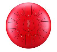 12.5 Pollici 13 Notes C Key Tongue Drum Drum, Per La Mente Del Concerto Meditazione Yoga Di Guarigione, Con Borsa Di Trasporto, Bacchette, Libro Tutorial, Adesivi Nota, Picking Dito (Color : Red)