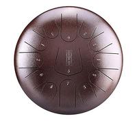 12.5 Pollici 13 Notes C Key Tongue Drum Drum, Per La Mente Del Concerto Meditazione Yoga Di Guarigione, Con Borsa Di Trasporto, Bacchette, Libro Tutorial, Adesivi Nota, Picking Dito (Color : Brown)