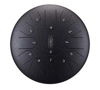 12.5 Pollici 13 Notes C Key Tongue Drum Drum, Per La Mente Del Concerto Meditazione Yoga Di Guarigione, Con Borsa Di Trasporto, Bacchette, Libro Tutorial, Adesivi Nota, Picking Dito (Color : Black)