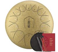 12.5 Pollici 13 Notes C Key Tongue Thumue Drum, Per La Mente Del Concerto Meditazione Yoga Di Guarigione, Con Borsa Di Trasporto, 2 Bacchette, Tutorial Libro, Adesivi Nota, Picking (Color : Gold)