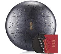 12.5 Pollici 13 Notes C Key Tongue Thumue Drum, Per La Mente Del Concerto Meditazione Yoga Di Guarigione, Con Borsa Di Trasporto, 2 Bacchette, Tutorial Libro, Adesivi Nota, Picking (Color : Silver)