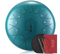 12.5 Pollici 13 Notes C Key Tongue Thumue Drum, Per La Mente Del Concerto Meditazione Yoga Di Guarigione, Con Borsa Di Trasporto, 2 Bacchette, Tutorial Libro, Adesivi Nota, Picking (Color : Green)