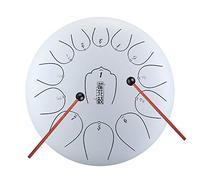 12.5 pollici 13 Notes Chiavi Chiavi Tongue Drum, Mano o Bacchetti Play, Profession Handpan Steel Drums percussioni, adatto per stile libero, yoga, zen (Color : White)