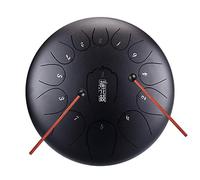 12.5 pollici 13 Notes Chiavi Chiavi Tongue Drum, Mano o Bacchetti Play, Profession Handpan Steel Drums percussioni, adatto per stile libero, yoga, zen (Color : InkBlack)