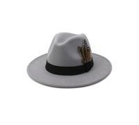 (12-55 -58cm) Cappello da uomo con piume gialle, cappello da uomo Panama, cappello unisex, colore militare.