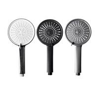 12.5cm Big Panel Shower Head,High Pressure Rainfall Shower Set Water Saving Shower,5 Modes Adjustable Shower Head Bathroom Tools(Silver New)