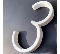 12.5CM Numeri Civici Bianchi In Lega Di Zinco Da for Esterni, Numero Civico for La Casa, Numero Civico Galleggiante Da Avvitare, Cartelli Decorativi Moderni for Indirizzi, for Appartamenti(Number 4)