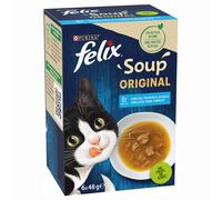12 + 6 gratis! 18 x 48 g Felix Soup / Soup Filetti - Selezioni con pesci (Merluzzo, Tonno, Platessa)