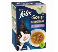 12 + 6 gratis! 18 x 48 g Felix Soup / Soup Filetti - Selezioni miste (Manzo, Pollo, Tonno)