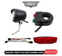 12-60V Ebike Fanale Coda Luci LED Freno Lampada Kit-Electric Interruttore Luce