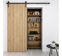 12.6FT/384cm Acciaio Scivolante Barn Wood Hardware Door Kit Nero Scorrevole Porta Closet Track Set, Set di appendiabiti a forma di cuore