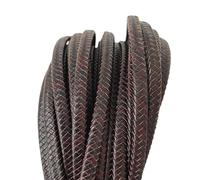 12 * 6mm 10 * 5mm 8 * 4mm Corda di cuoio quadrata piatta Cordino intrecciato for fai da te Bracciale uomo Gioielli Artigianato Accessori 1 metro(Vintage Wine Red,12x6mm)