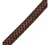 12 * 6mm 10 * 5mm 8 * 4mm Corda di cuoio quadrata piatta Cordino intrecciato for fai da te Bracciale uomo Gioielli Artigianato Accessori 1 metro(Vintage Coffee,12x6mm)